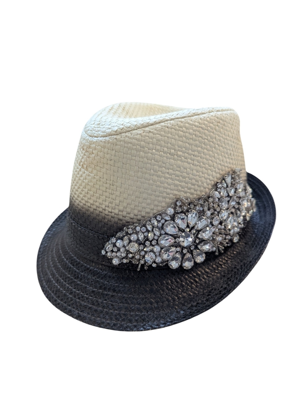 OLIVE & PIQUE Rhinestone Embellished Fedora Hat